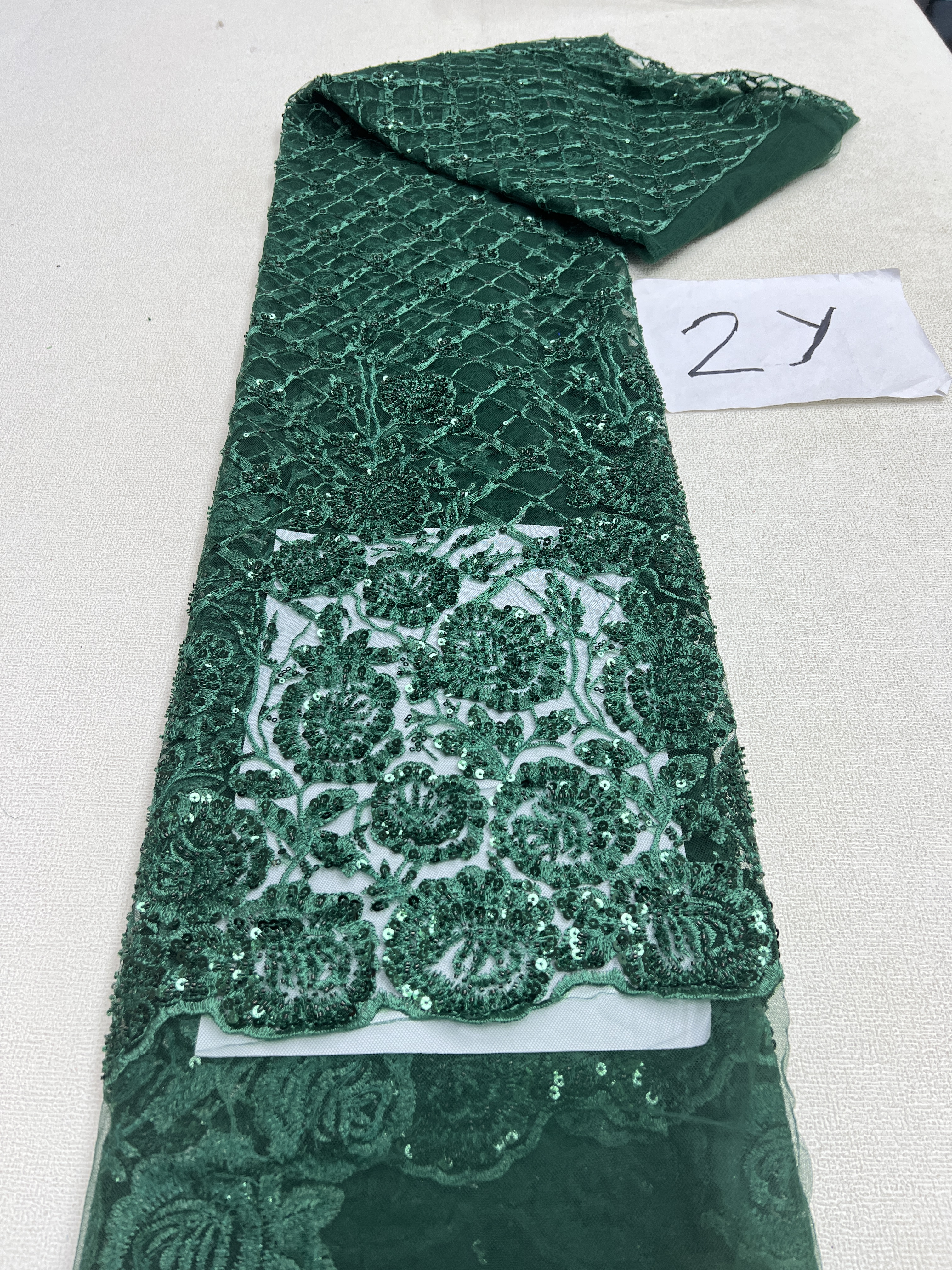 Luxe Afrikaanse Pailletten Kant Stof 2025, Hoge Kwaliteit Franse Nigeriaanse Bruidegom Kralen Kant Stof Voor Naaien Jurk 2 Yards