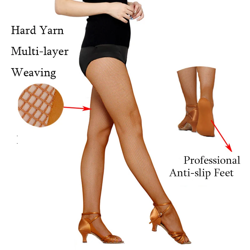 Chuyên Nghiệp La Tinh Thun Nữ Chuyên Nghiệp Fishnet Thun Bóng & Nhảy Latin Cứng Sợi Thun Tiếng Latinh Cổ Quần