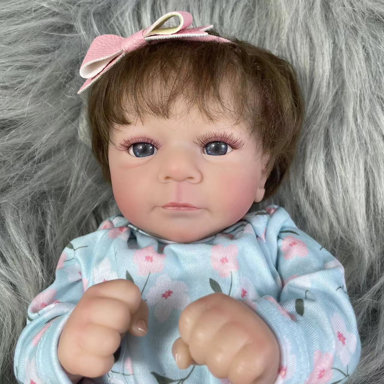 18 インチすでに完成したリボーンベビードールフェリシア愛らしい女の子リアルな人形 3D 肌の色静脈人形ギフト人形アクセサリー