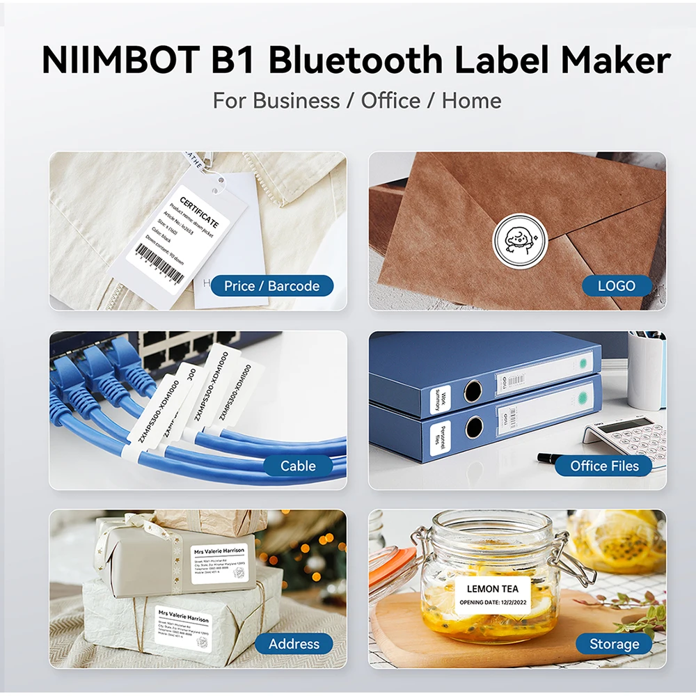 Niimbot B1/B21 เครื่องพิมพ์ฉลากความร้อนไร้สายSelf-Adhesive Pocket Bluetooth Inkless Label Makerสําหรับธุรกิจราคา-สติกเกอร์