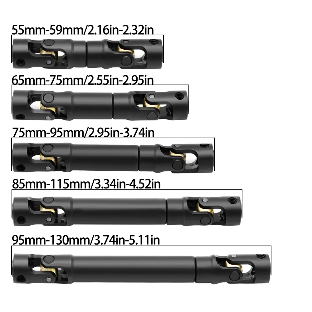 โลหะภายใน Spline ไดรฟ์เพลา Universal Joint Driveshaft สําหรับ 1/10 RC รถ Crawler Axial SCX10 Gladiator YK4082 TRX4 TF2 D110
