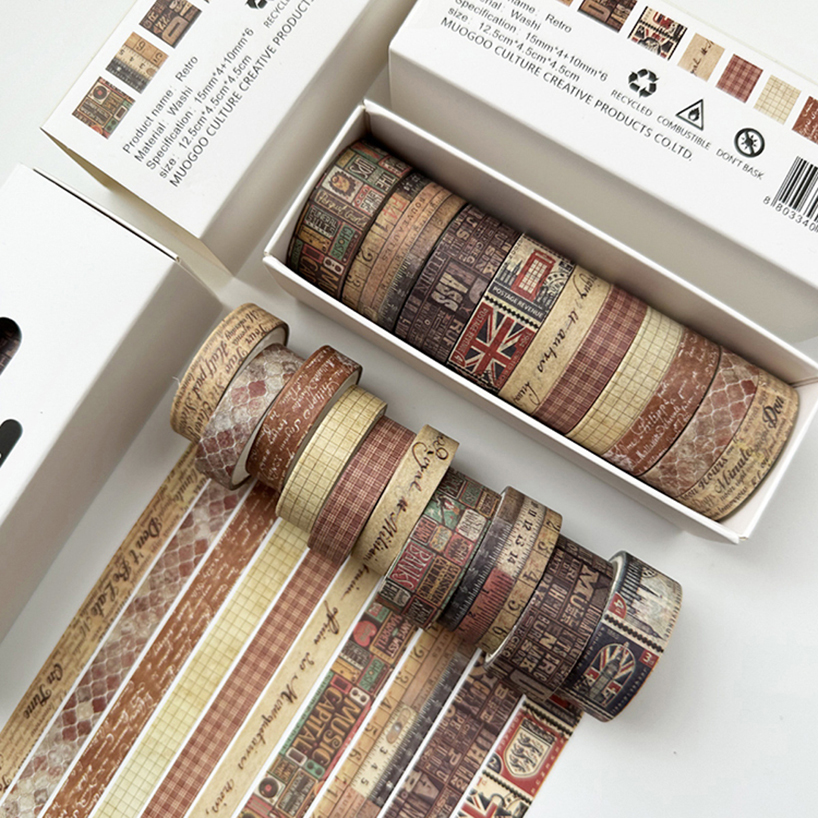 ตาราง Washi เทป 10 ม้วนอุปกรณ์ Scrapbooking Washitape Cinta Adhesiva Decorativa เครื่องเขียนไดอารี่ตกแต่ง Masking เทป