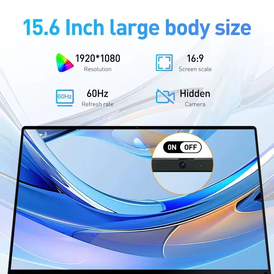 15.6" Laptop Computer Intel Celeron N5095 Notebook PC Gamer 16GB DDR4 128GB-2TB SSD Office Study PC Windows 11 1080P Laptops