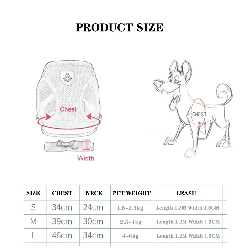 Arnês para animais de estimação colete ajustável andando conjunto de corda de tração para coleira de cachorro arnês de malha respirável para coleira de gato pequeno e médio