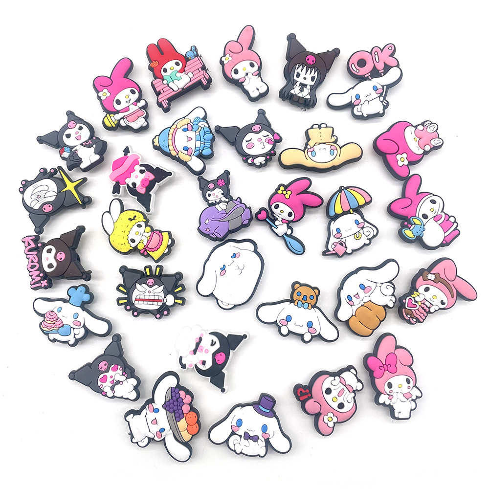 30 tipi di Aoger Sanrio Ciondoli per scarpe per zoccoli Sandali Decorazione Accessori per scarpe Ciondoli