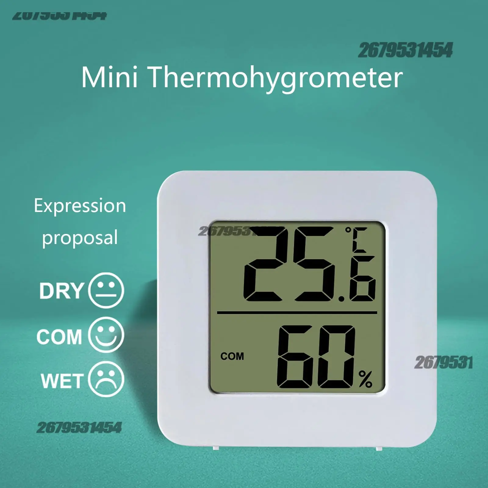 Digitale thermometer Mini-temperatuur- en vochtigheidsmeter voor binnen Slaapkamermeter Draagbaar elektronisch display Vochtigheid en temperatuur
