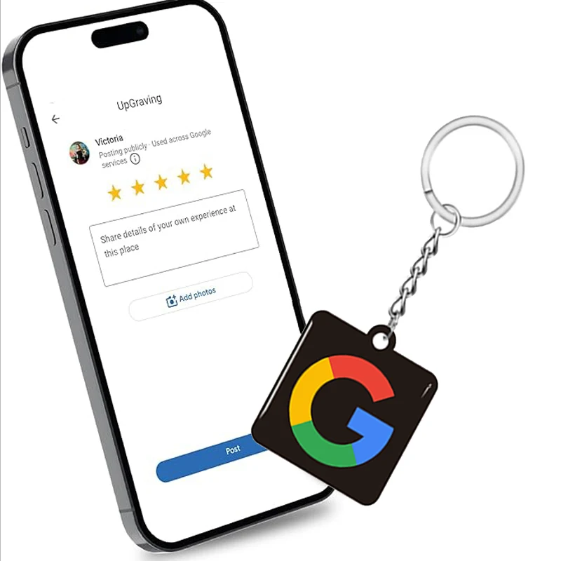 Smart Google Review Tap Keychain for Instant Customer Feedback NFC Tag for Direct Google Reviews