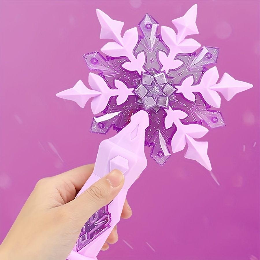 Princess Snow Wand ของเล่น Snowflake Light Sound Sticks เด็กคอสเพลย์ Fairy Girls Glowing Wands คริสต์มาสฮาโลวีนของเล่นเด็ก