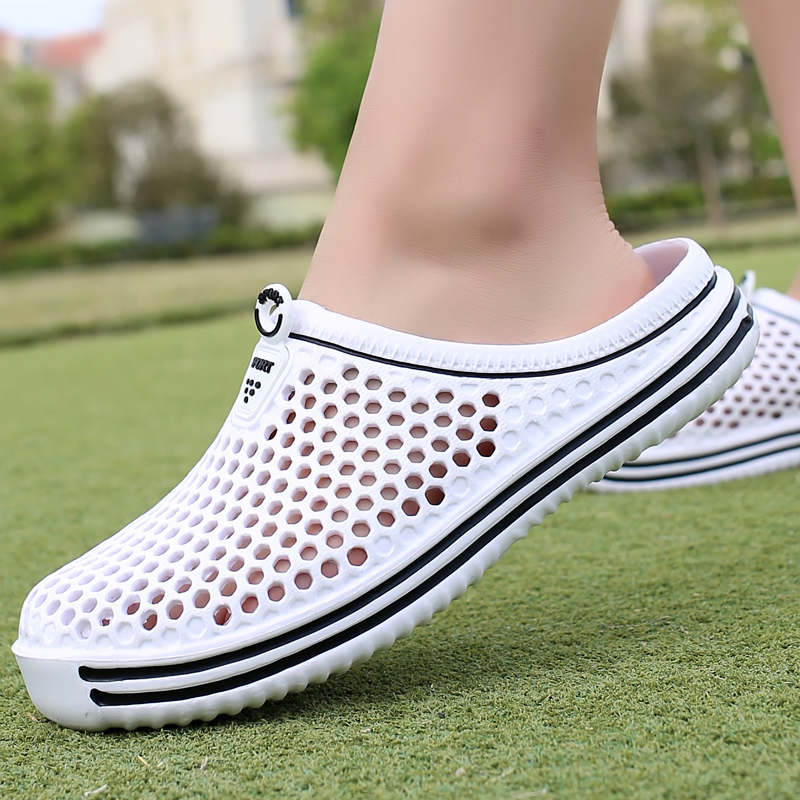 Zapatillas de playa para hombre, chanclas informales huecas para exteriores, antideslizantes, talla 36-45