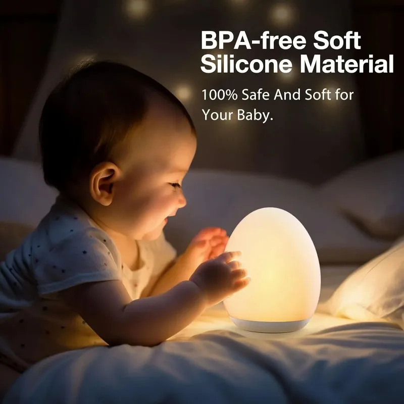Lámpara LED regulable para mesita de noche, recargable, para guardería, color blanco cálido, para dormir