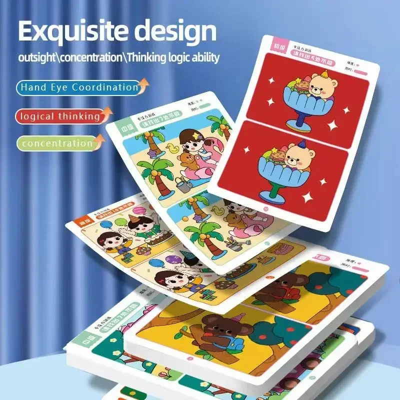 A Set of Three-stage Focused Training Game Cards, Identifying Differences, Reusable Writing Cards, and Fun Focused Exercises