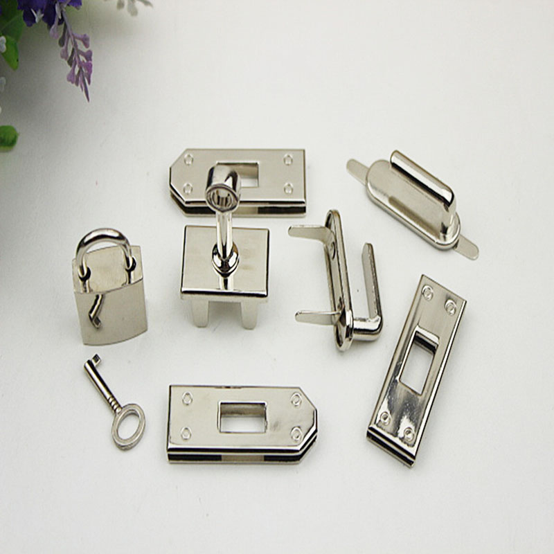 1 Set( 7 pcs) 45mm 4 Colors Metal Bag Lock Hardware Accessories Women's Handbag Swivel Clasp Lock Buckle DIY Part Leather Craft