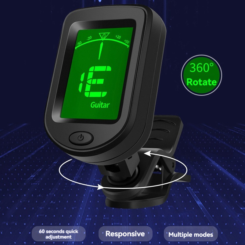 Nuevo afinador de guitarra recargable para todos los instrumentos, sintonizador electrónico con Clip para guitarra, bajo, ukelele, violín, mandolina, Banjo