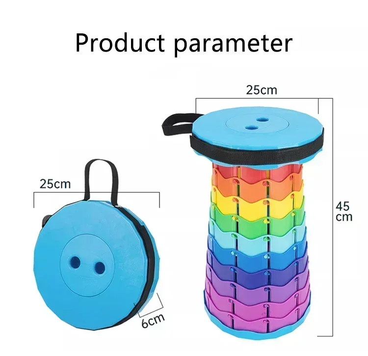 หนาเดินทางกลางแจ้ง Rainbow Retractable เก้าอี้พับ,รางความเร็วสูงและรถไฟแบบพกพา Retractable สตูล,เก้าอี้กลางแจ้ง