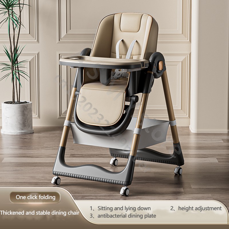 Silla de comedor elevada para bebé, silla de comedor plegable multifuncional para niños, cómoda silla de comedor para comer para bebé, sillón reclinable para bebé
