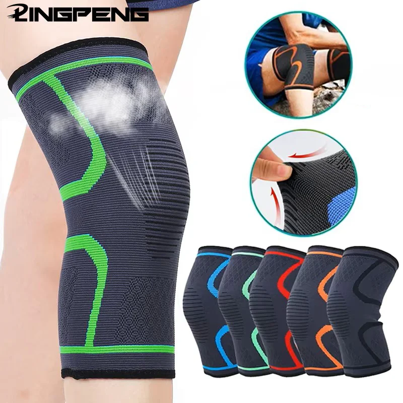 1PC Fitness Corsa Ciclismo Supporto per ginocchio Bretelle Nylon elastico Sport Compressione Ginocchiera per basket Pallavolo