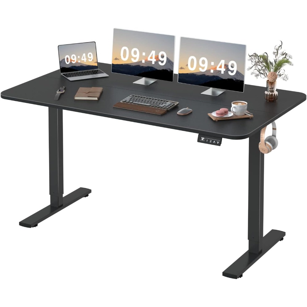 Electric Height Adjustable Standing Desk Large  Sit Stand Up Desk Home Office Computer Desk Memory Preset with