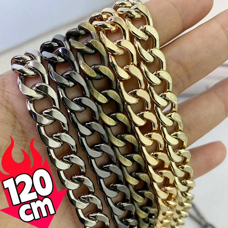 120cm Metal Aluminum Bag Chain Replacement Parts Accessories for Hand-Woven Shoulder Handbag DIY Handmade Detachable Straps