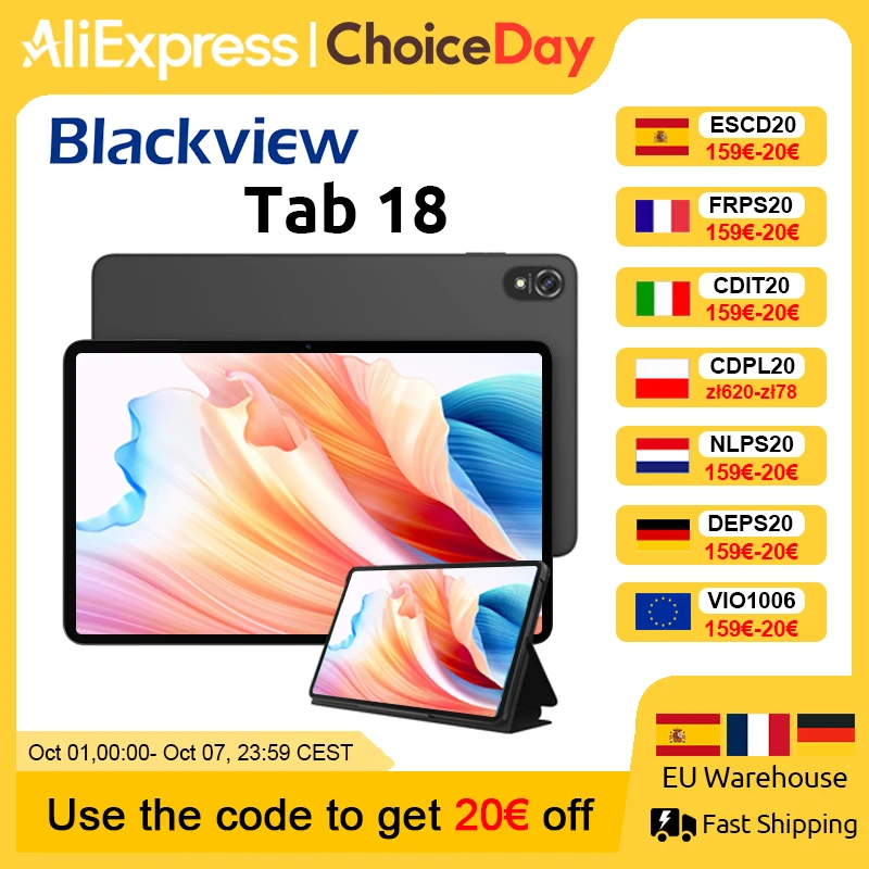 【Nieuw product】Blackview Tab 18 12-inch 2.4K-display MediaTek Helio G99 8/12GB+256GB 8800mAh Netflix HD Ondersteuning Android-tablet P