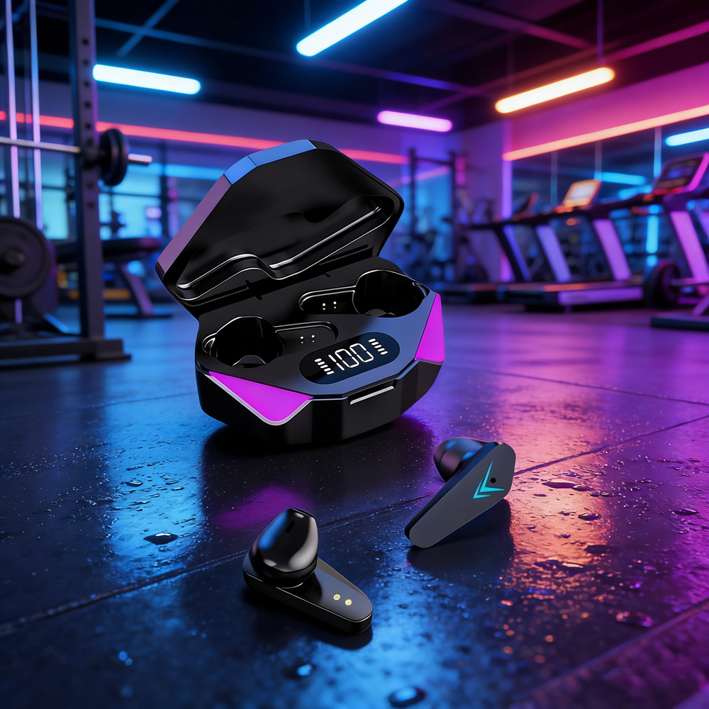 Auriculares TWS para videojuegos, inalámbricos por Bluetooth con micrófono, Audio de graves, posicionamiento de sonido, música estéreo 9D para todos los teléfonos inteligentes