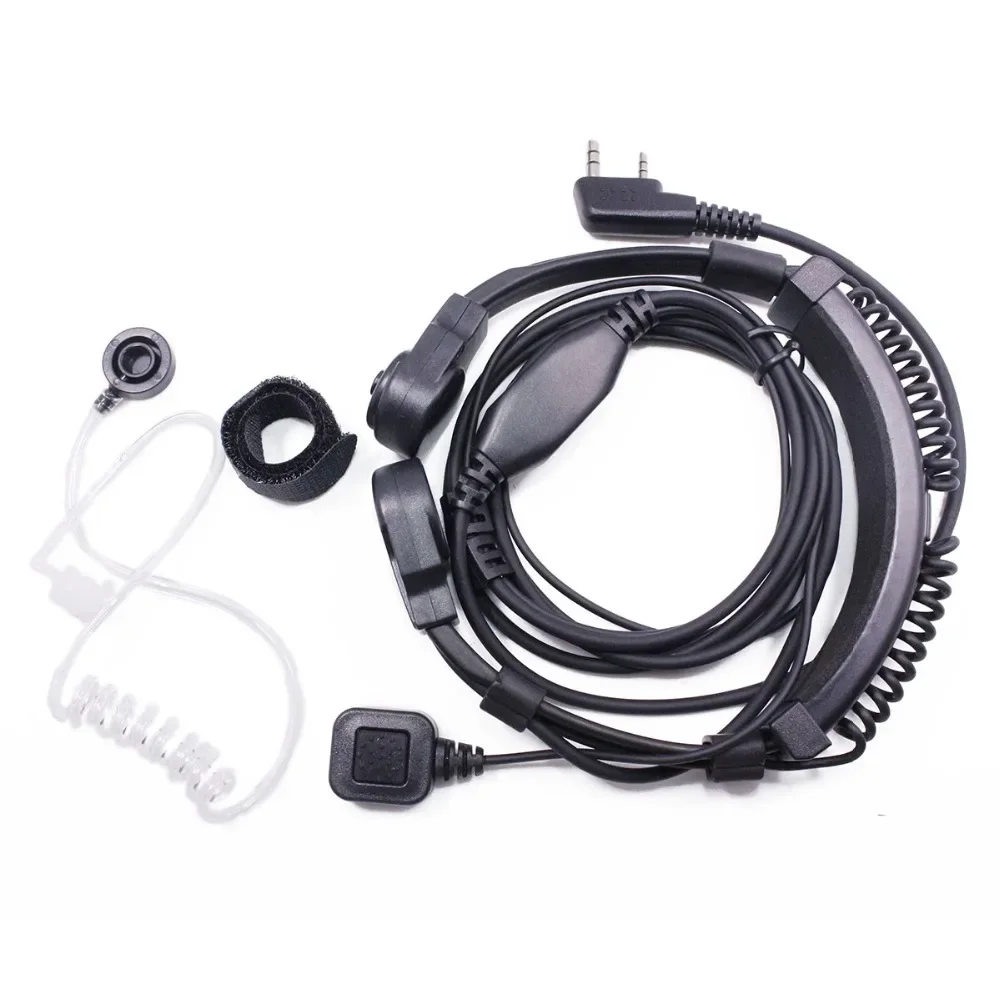 Abbree extensível ajustável acústica garganta microfone ptt fone de ouvido para baofeng UV-5R BF-888S UV-21 pro quansheng uv k5 k6