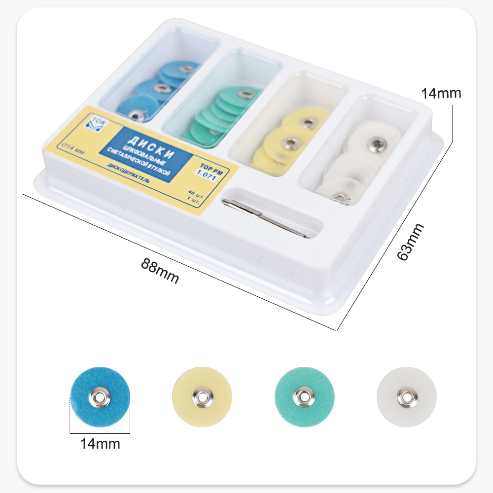 40pcs/Box Dental Composite Polishing Disc Gross Reduction Contouring Mandrel Stripes for Ceramics and Glass Ionomer Restorations