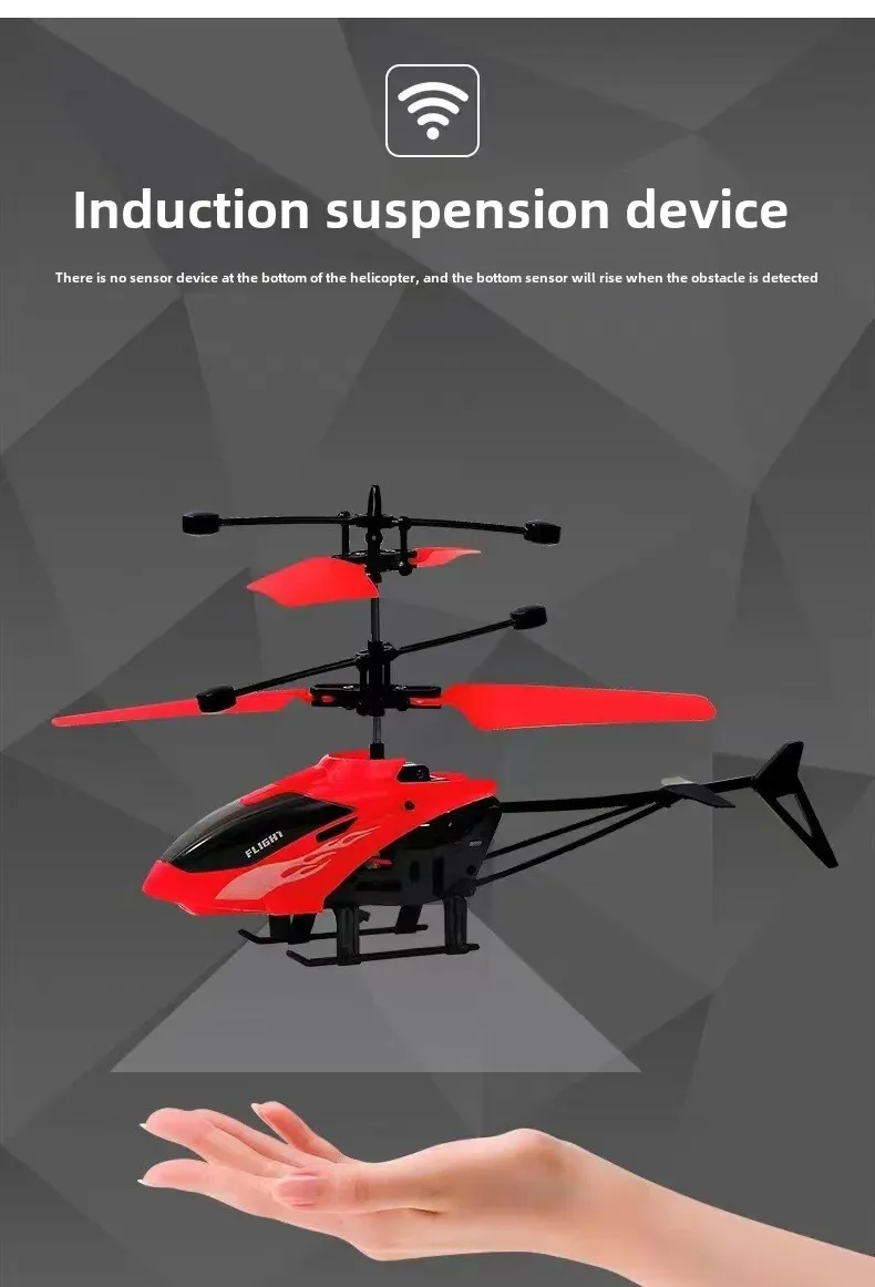 Indoor Suspension RC Helicopter with Charging Induction Two-Way Flight Anti Drop Luminescence