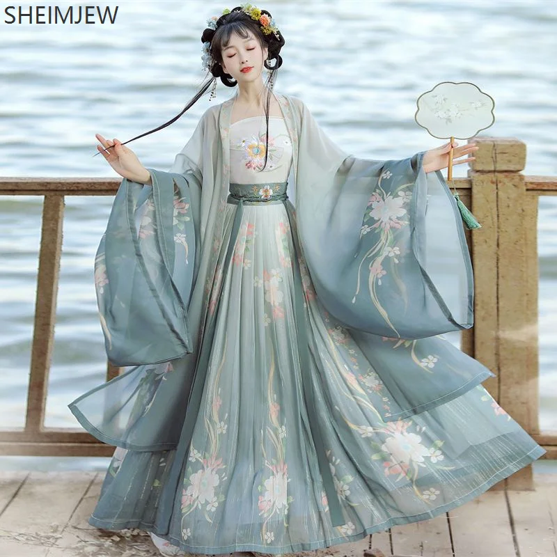 Tradycyjna damska dynastia Song haft gradientowy sukienka Hanfu starożytny chiński styl kostium sceniczny taniec Hanfu Princess Dress