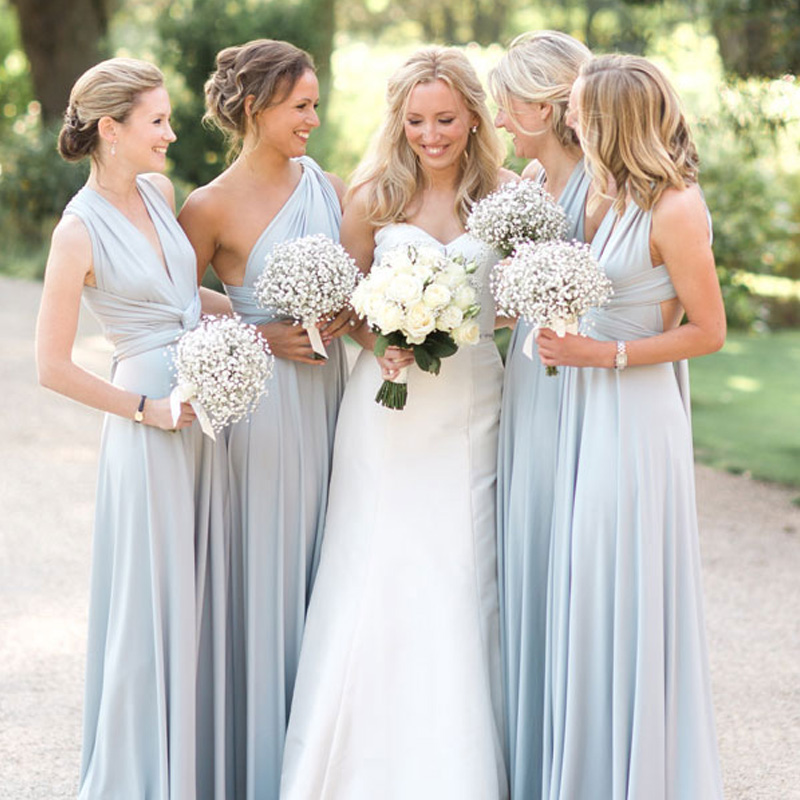 30 Farben Cabrio Multi-Way Brautjungfer Kleid A-Linie Abend griechischen Maxi sexy rot rosa elegante formale lange Kleid YSM-2035