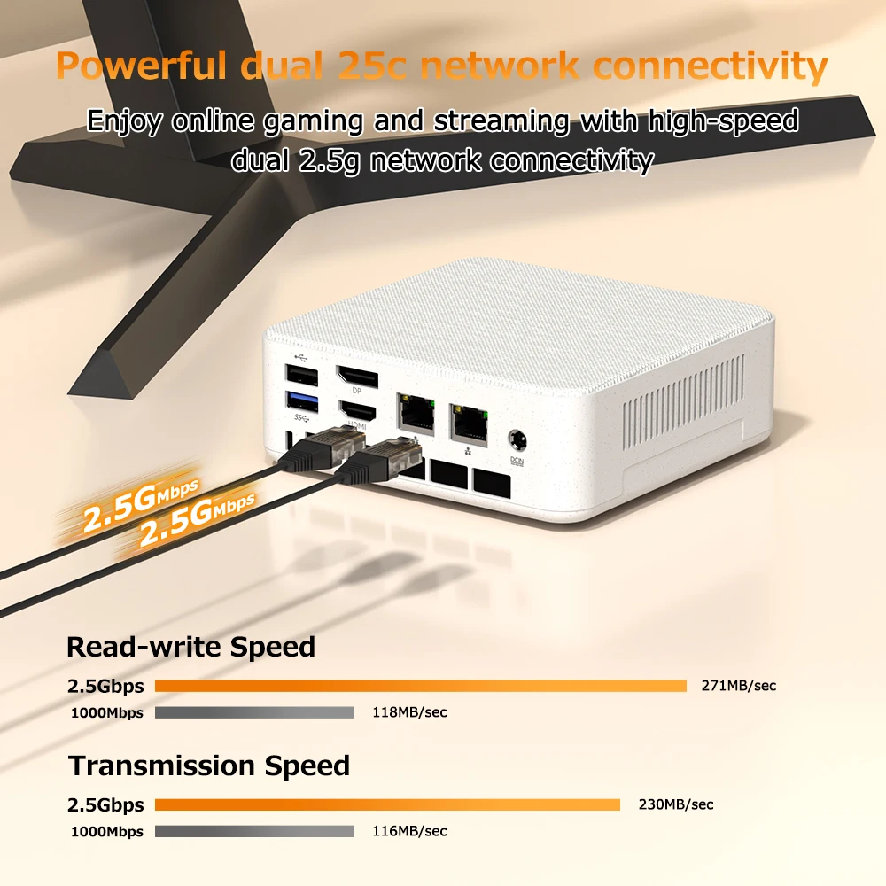 TexHoo Ryzen 5 6600H Gamer MINI PC WIFI6 BT5.2 Wint 11 DDR5 PCIe3.0 Nvme SSD Triple Display Dual 2.5G LAN Desktop Computer