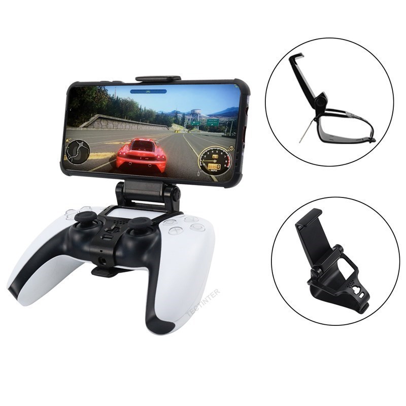Para controlador ps5 gamepad suporte do telefone celular inteligente aperto suporte de montagem terno para ps5 acessórios com largura ajustável