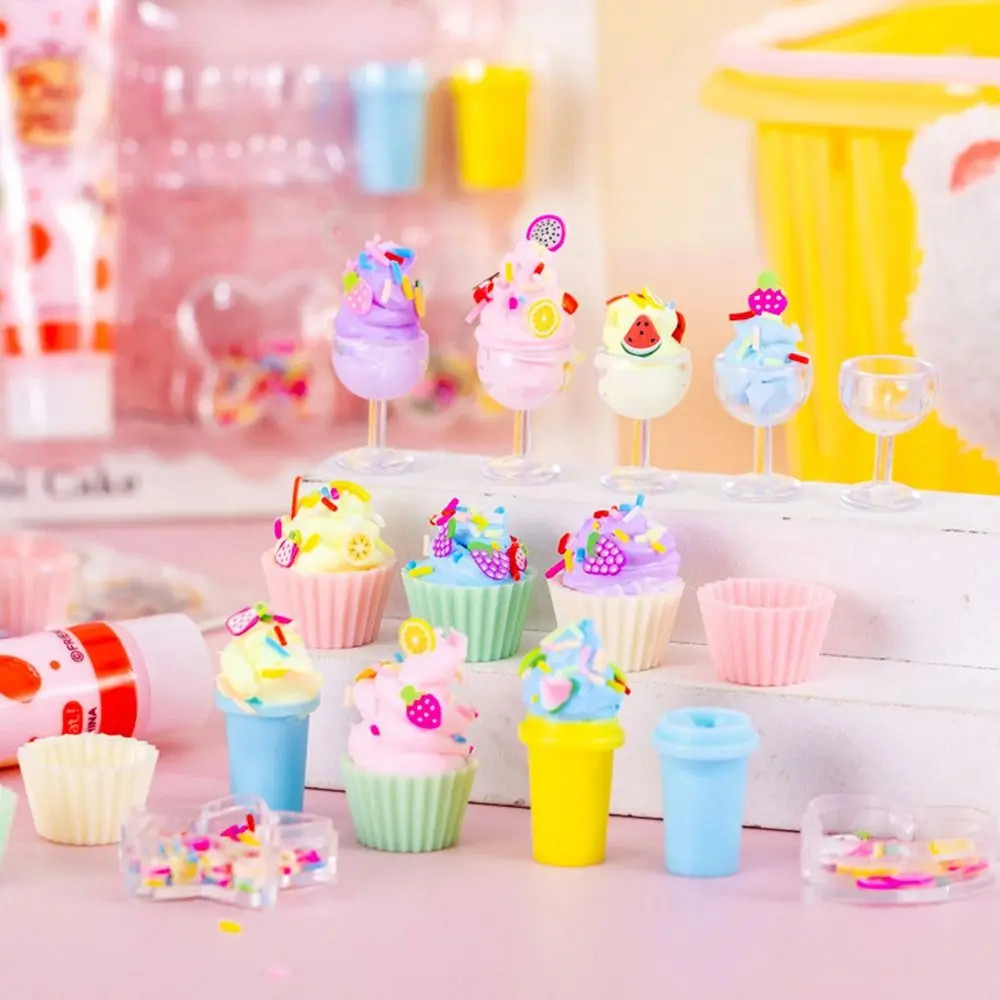 10pcs/Set Simulation Cream Children Ice Cream Dessert Making Cake Model Handmade DIY Set Leisure Entertainment Small Toys