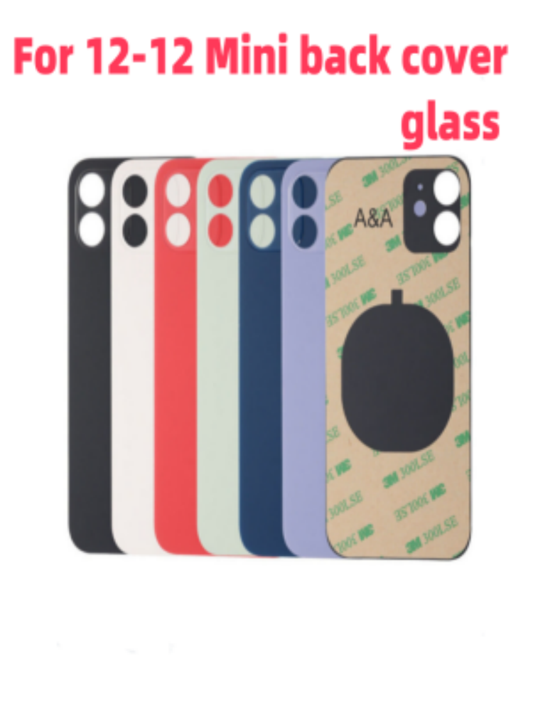 Zurück Glas + 3M Kleber Für IPhone 12 -12 Mini Zurück Abdeckung Glas Schnelle Ersatz Gehäuse Batterie Abdeckung große Loch Hinten Glas