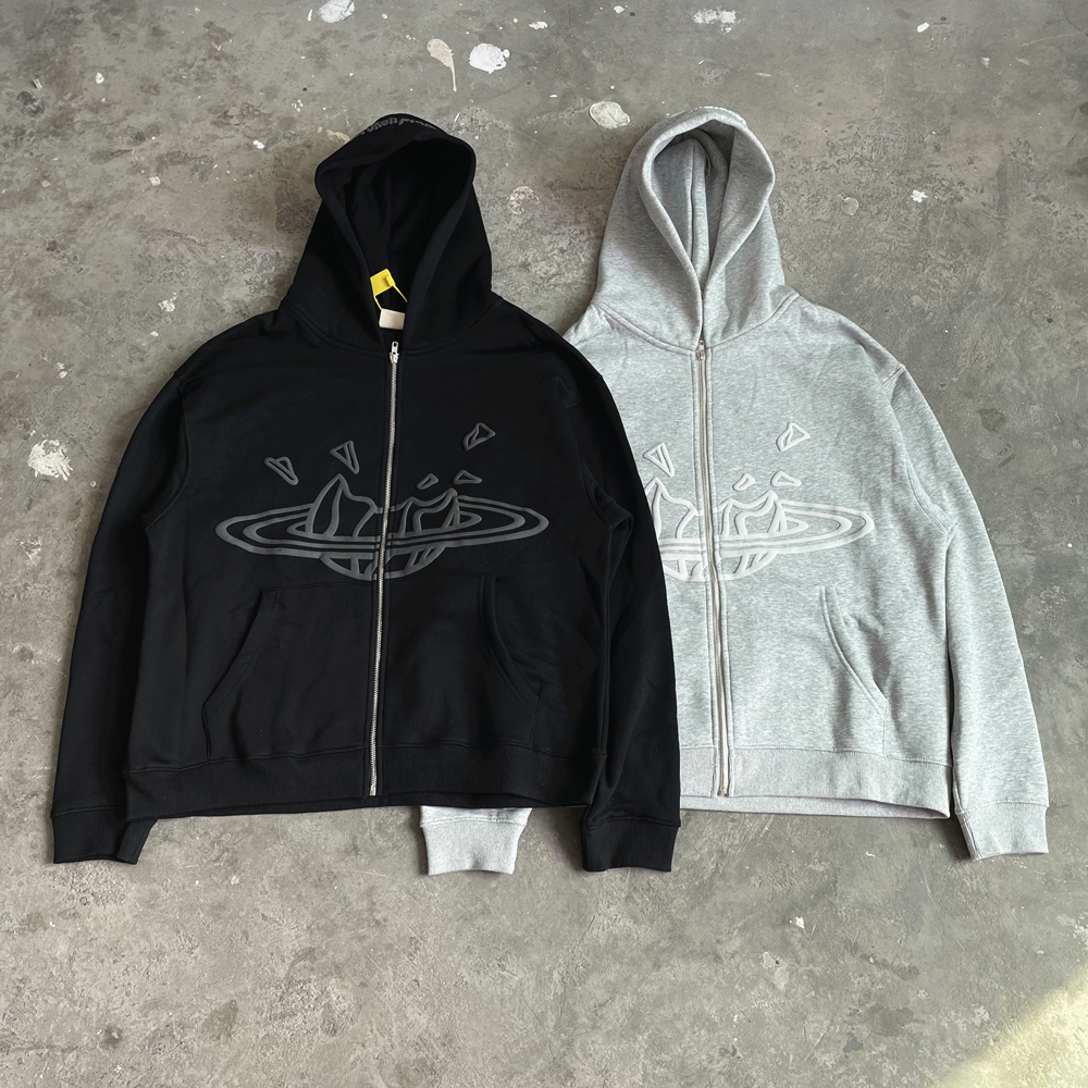 Yao модная брендовая повседневная уличная одежда на молнии с принтом из пенопласта, верхняя одежда, флисовая винтажная куртка большого размера с капюшоном, пальто для мужчин