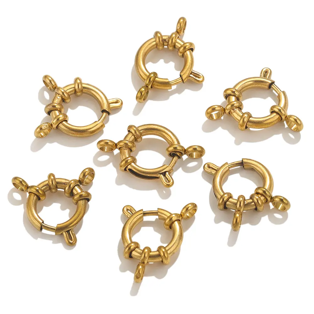 4pcs สแตนเลสสตีลรอบฤดูใบไม้ผลิ Clasps สําหรับเครื่องประดับทํากุ้งก้ามกรามตัวเชื่อมต่อ DIY สร้อยคอสร้อยข้อมือผลการค้นหาเครื่องประดับ