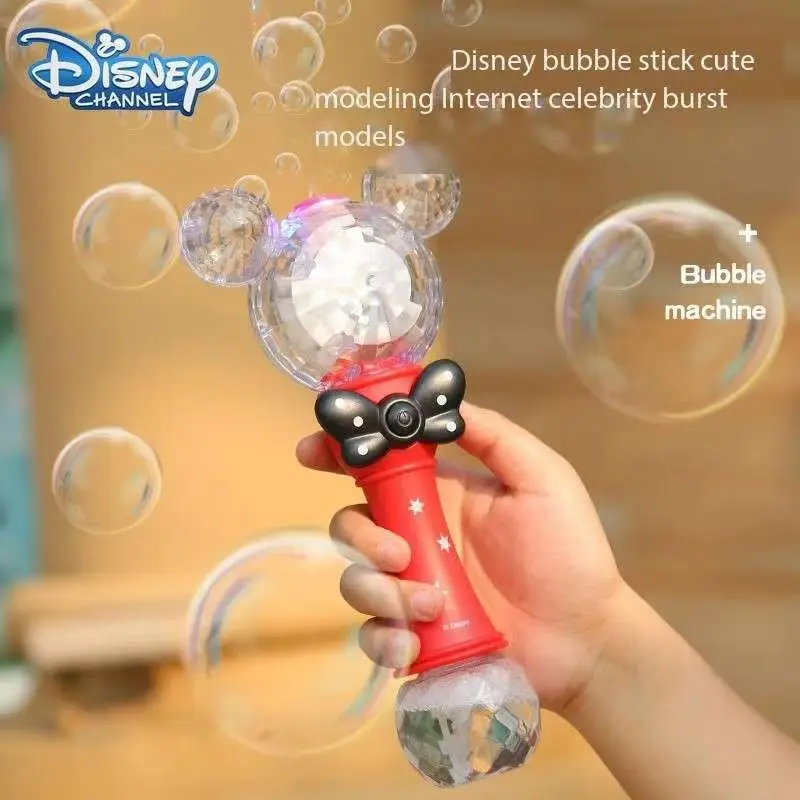 Miniso การ์ตูน Mickey Mouse อัตโนมัติเป่า Bubble Stick แสงและเพลงกันน้ําของเล่นสําหรับเด็กผู้หญิงของเล่นของขวัญ