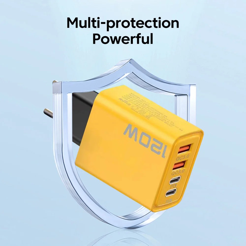 120W 멀티포트 USB 충전기 타입 C 고속 충전 어댑터 아이폰 삼성 샤오미 폰용 퀵 차지 EU/US 플러그 월 충전기