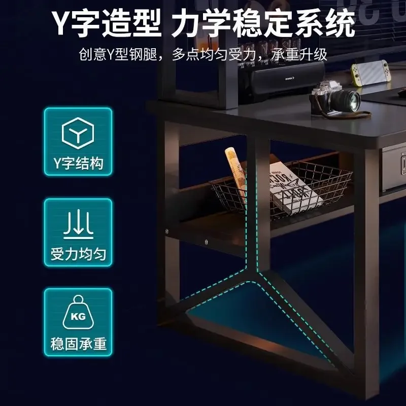 AOLIVIYA Bookshelf Integrated Desk Student Study Table Bedroom Game Table Office Home Desktop Desktop Computer Table