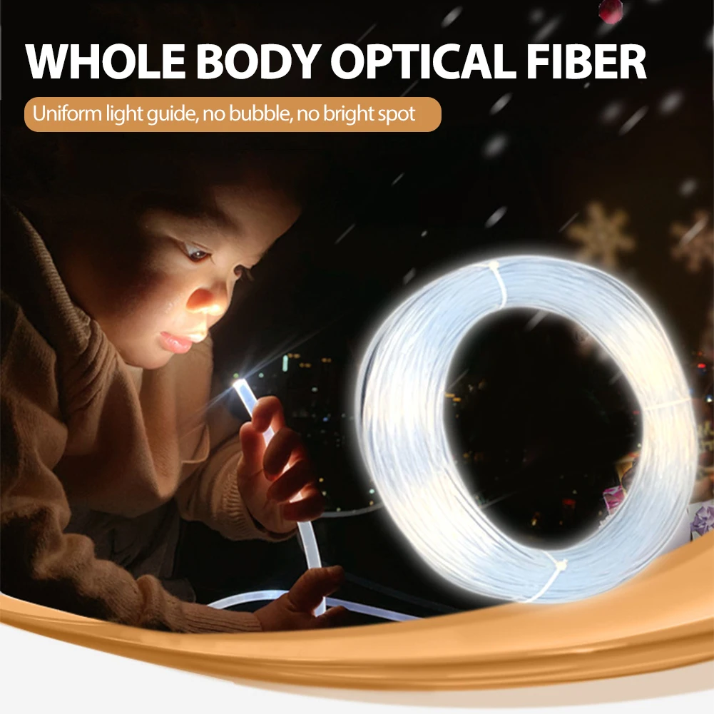 Cabo de fibra óptica com brilho lateral longo, 1m, pmma, 1.5mm/2mm/3mm de diâmetro para luzes led de carro, luz de cabo de fibra óptica brilhante