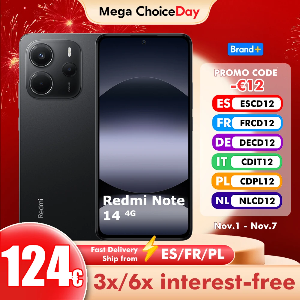 Xiaomi-Téléphone portable Redmi Note 14, version globale en option, NDavid, version non NDavid, 6 Go, 128 Go, 8 Go, 128 Go, 8 Go, 256 Go