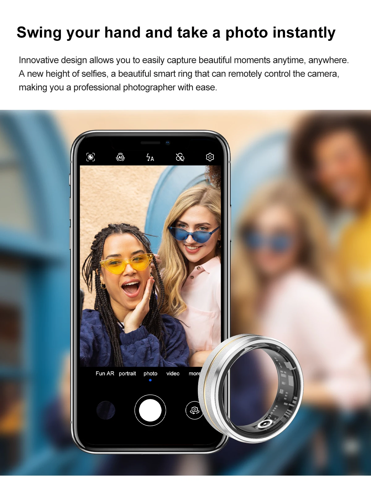 2024 スマートリング男性女性心拍数血中酸素モニタリングマルチスポーツモード IP68 防水スマートリング充電ケース