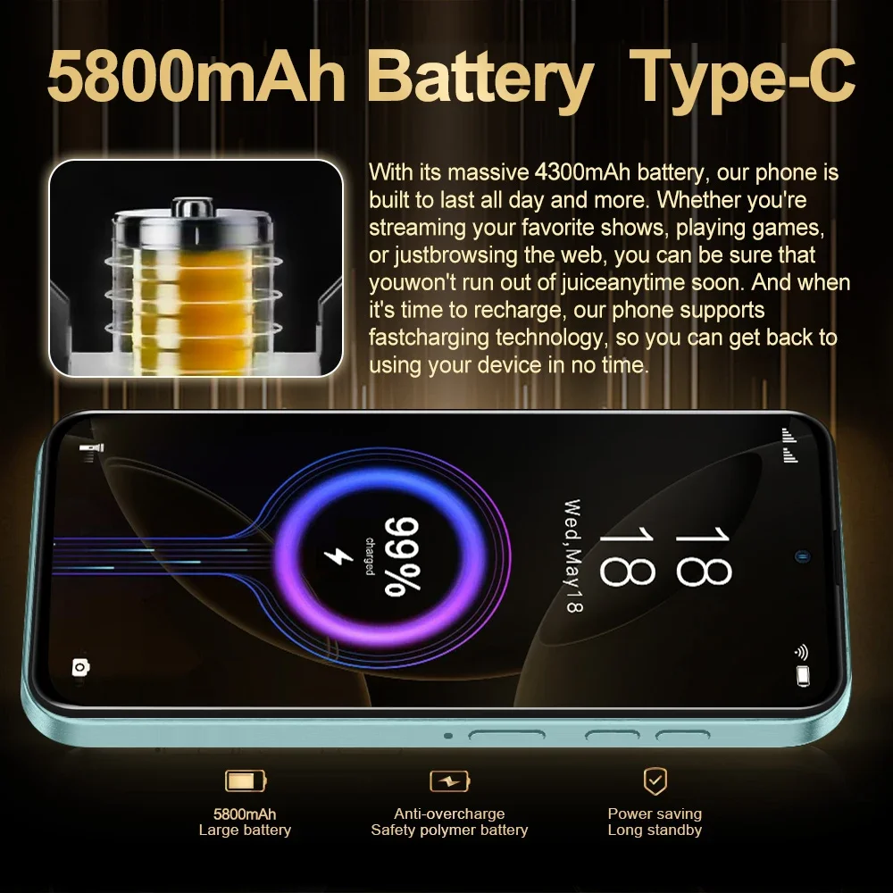 FUFFI X7 Pro Smartphones Cellphone Android 14 6.56 inch Screen,12+512GB 24+48MP Mobile phone 5800mAh Google Play Store Phone