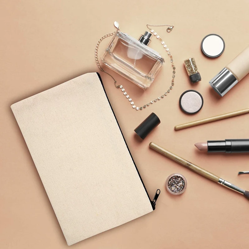 10 Chiếc Trống Thủ Công DIY Vải Canvas Bút Trống Trang Điểm-Canvas Túi Đựng Cotton Canvas Túi Đựng Mỹ Phẩm túi Xách Du Lịch