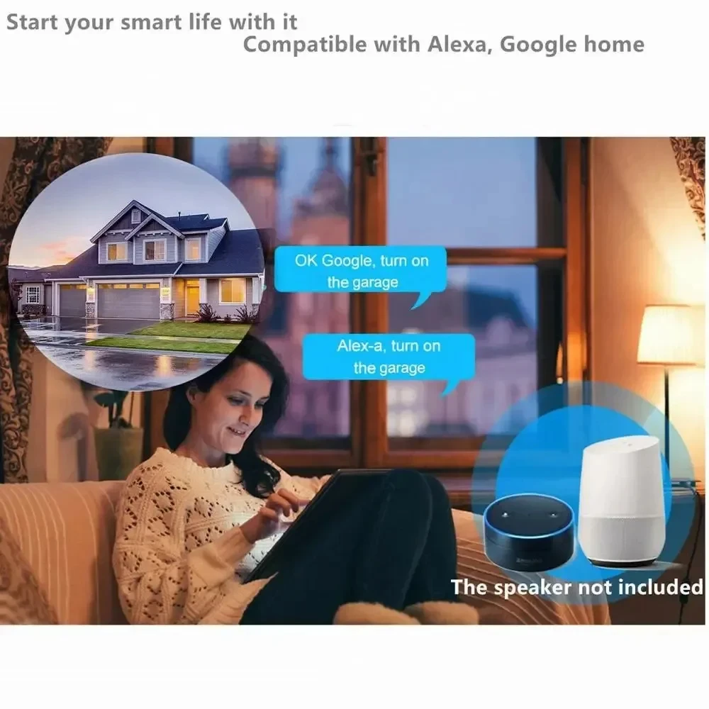 Controlador inteligente de apertura de puerta de garaje, WIFI, Original, aplicación, interruptor inteligente controlado por voz con Alexa Echo, Google Home, Smart Life