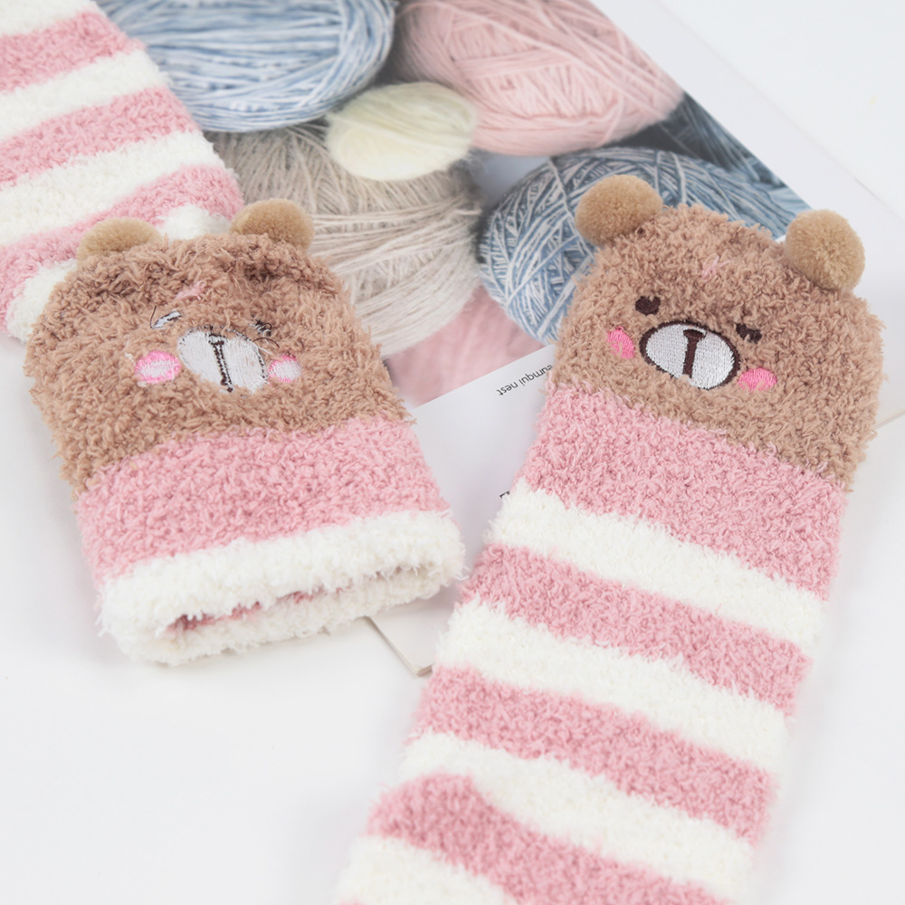 Japanese Girl Animal Modeling Knee Socks Striped Cute Compression Autumn Winter Warm Sock Kawaii Cozy Long Thigh High Socks