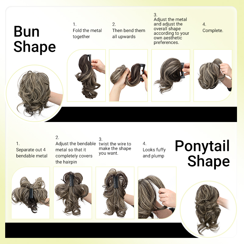 WIGSIN Synthetisch Elegant Veelzijdig Krullend Paardenstaart Klauw Clip In Haarverlenging Verstelbaar Geschikt Gemakkelijk te dragen Voor elke gelegenheid