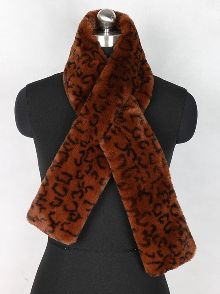 Lautaro Herbst Winter weich warm flauschig Leoparden muster Kunst pelz gestohlen Frauen Schal