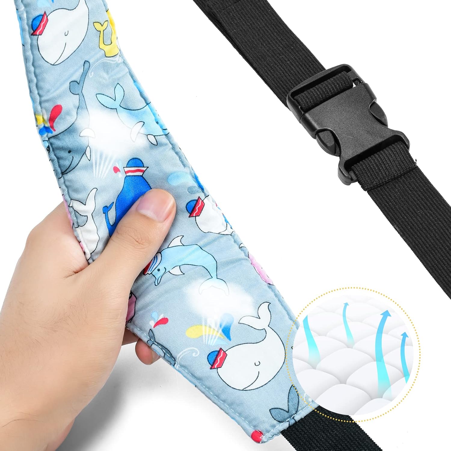 เด็กหัวสนับสนุนสําหรับเบาะรถยนต์ปรับ Carseat HEAD Band สายรัดสําหรับเด็กเด็กคอบรรเทา Headrest สายรัดเข็มขัดยึด