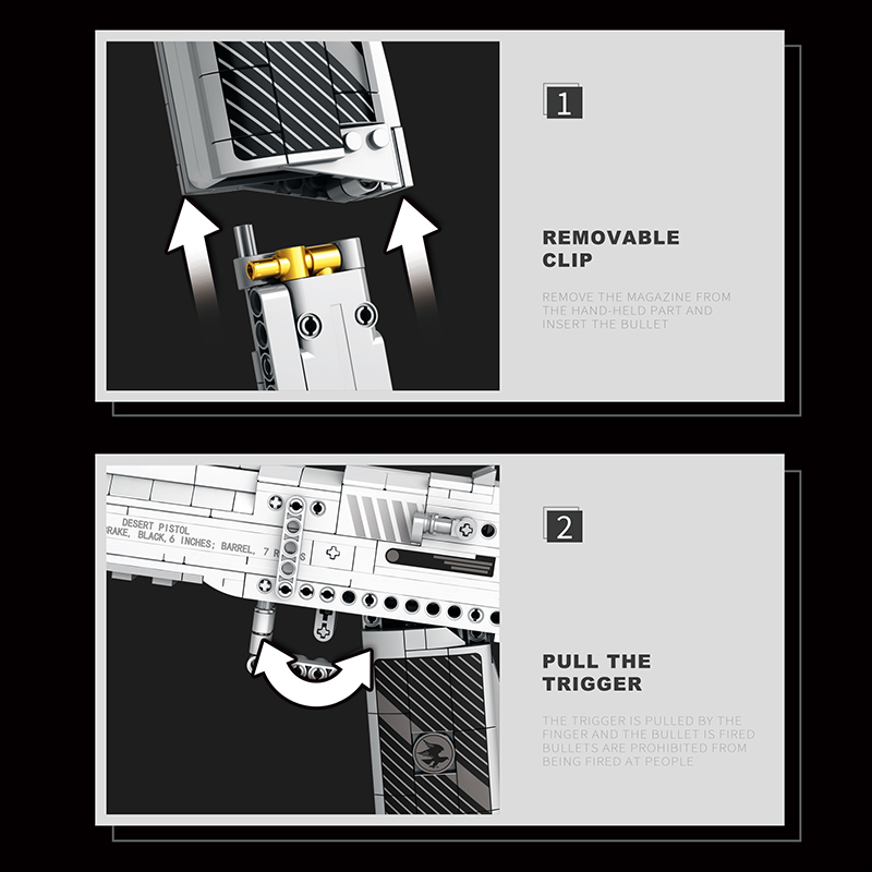 軍事武器シリーズビルディングブロック 408 個デザートイーグルピストル撮影モデル DIY 組み立てるレンガのおもちゃ子供の誕生日ギフト