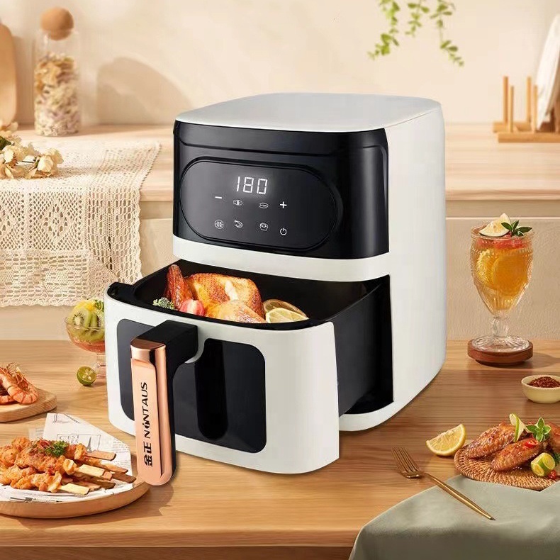 6L 1200W Luchtfriteuse-oven met groot raam Intelligente timing Elektrische slimme luchtfriteuse met touchscreenbediening